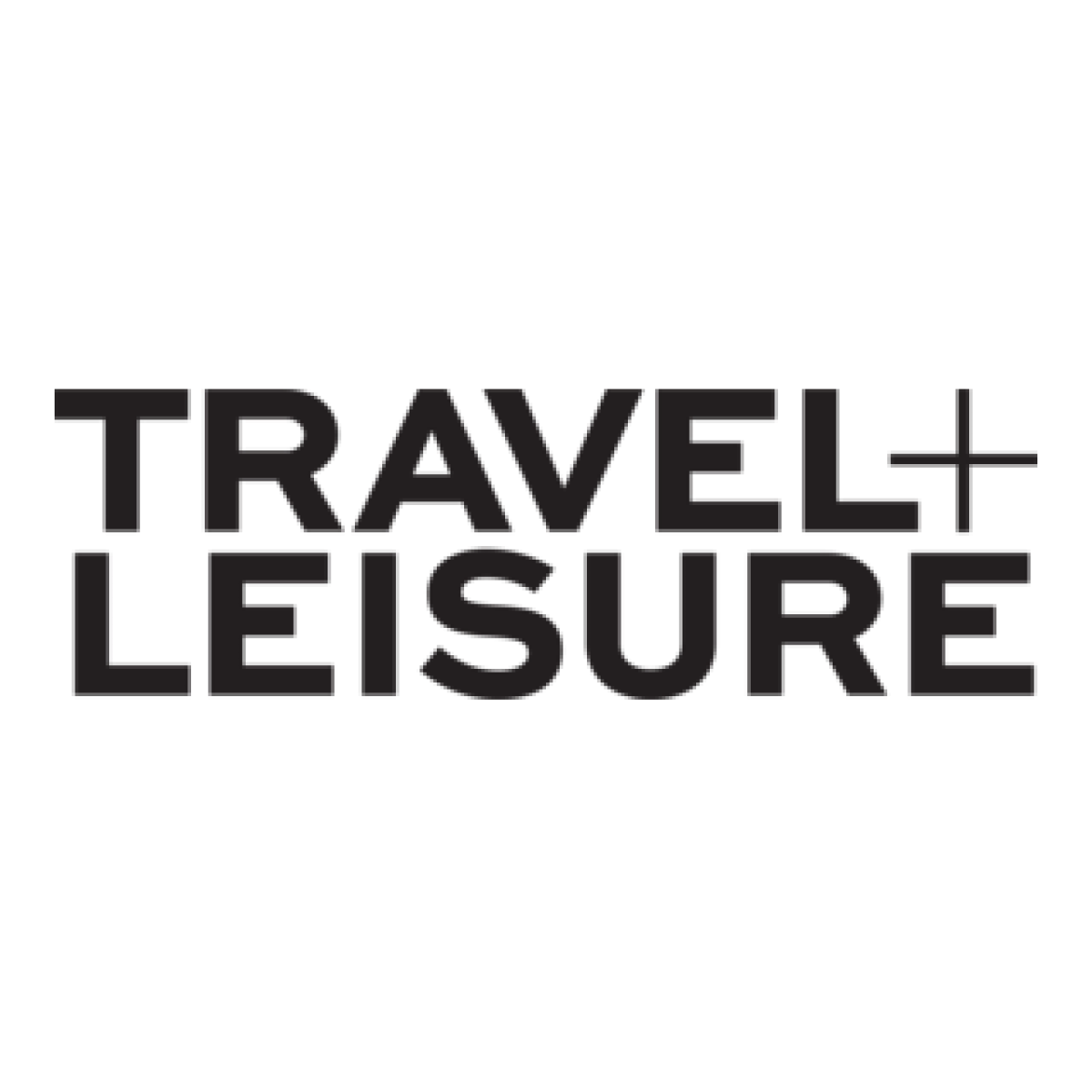 Black text logo reading 'Travel + Leisure' on a transparent background.